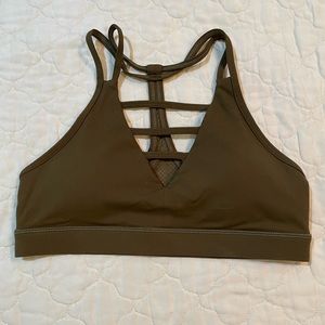 Zyia Active Olive Grid Bra Size M